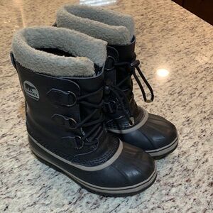 Sorel Kids Black and Gray Winter Boots